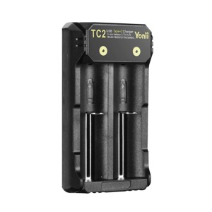 Yonii TC2 Type C 18650 lithium ion battery charger 26650 dual slot flashlight 21700 charger 2A rechargeable battery charger